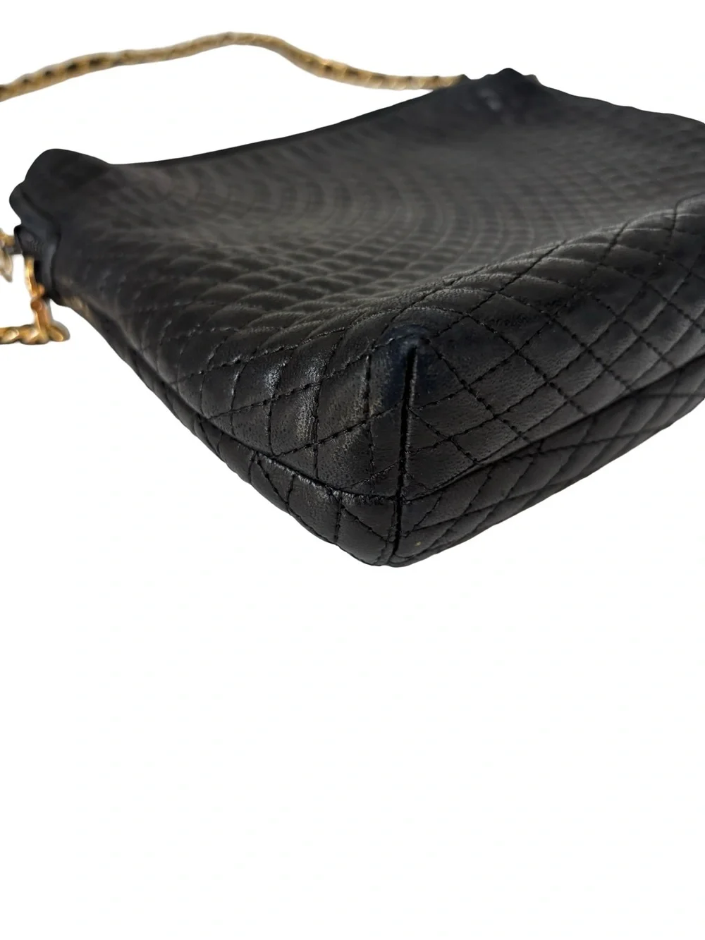 Bally Black Quilted Gold Chain Crossbody Bag